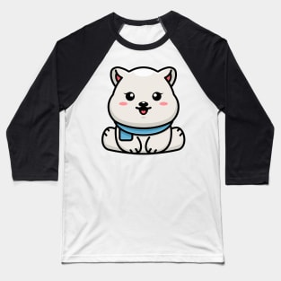 Cute baby polar bear sitting cartoon illustration Baseball T-Shirt